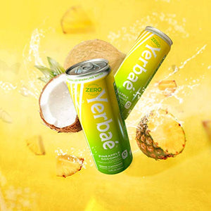 Yerbae Sparkling Water – Pineapple Coconut Fruit Flavored Seltzer with Caffeine, Antioxidants, Yerba Mate Natural Energy Drink – 12 Pack of 12oz Cans – Zero Sugar, No Calories, Non-GMO