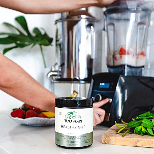 Terra Origin Healthy Gut Peach Banana with L-Glutamine, Zinc, Glucosamine, Slippery Elm Bark, Marshmallow Root and More! Supports intestinal Permeability, IBS, Bloating, Gas and Constipation*