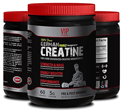 Natural Bodybuilding Supplements - German CREATINE CREAPURE Powder - PRE & Post Workout - German creatine monohydrate - 1 Can 300 Grams (60 Servings)