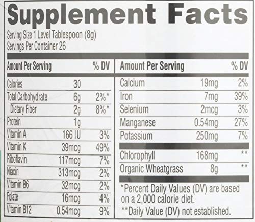 Whole Foods Market, Powder Wheatgrass Organic, 7.3 Ounce