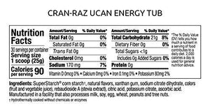 UCAN Sugar Free Pre Workout Powder - Keto Energy Powder - Preworkout Drink for Women & Men with SuperStarch - Caffeine Free & Stim Free Pre Workout - Vegan - Cran-Raz - 30 Servings