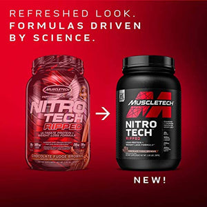 Protein Powder for Weight Loss | MuscleTech Nitro-Tech Ripped | Whey Protein Powder + Weight Loss Formula | Lose Weight | Weight Loss Protein Powder for Women & Men | Chocolate, 2 lb(package may vary)