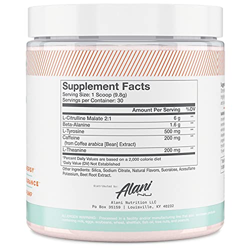 Alani Nu Pre-Workout Supplement Powder for Energy, Endurance, and Pump, Pink Guava, 30 Servings