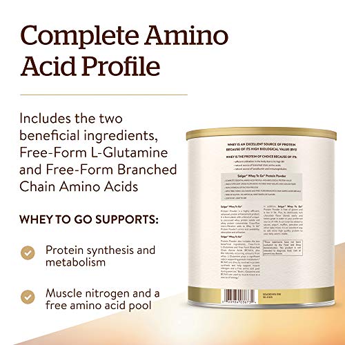 Whey To Go Protein Powder Natural Chocolate Cocoa Bean Flavor By Solgar - 41 oz