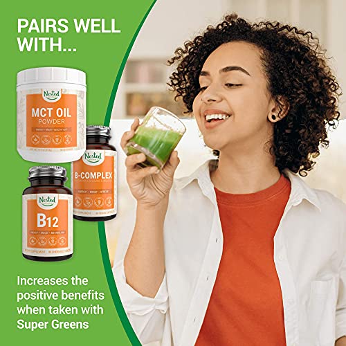 Super Greens | #1 Green Superfood Powder | 100% USDA Organic Non-GMO Vegan Supplement | 20+ Whole Foods (Spirulina, Wheat Grass, Barley), Probiotics, Fiber & Enzymes (Original, 30 Servings)