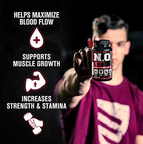 N.O. XT Nitric Oxide Supplement With Nitrosigine L Arginine & L Citrulline for Muscle Growth, Pumps, Vascularity, & Energy - Extra Strength Pre Workout N.O. Booster & Muscle Builder - 90 Veggie Pills