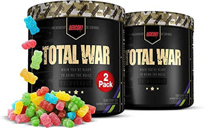 Redcon1 Total War Preworkout Powder - 2 Pack, (Sour Gummy Bear) Boost Energy, Increase Endurance and Focus, Beta-Alanine, 350mg Caffeine, Citrulline Malate, Nitric Oxide Booster