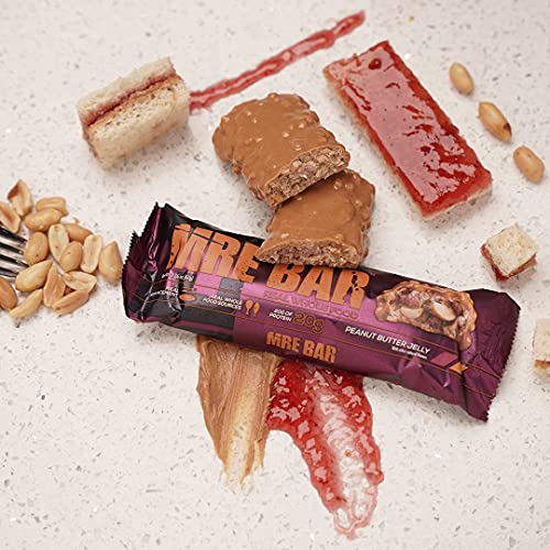Redcon1 MRE Bar - Meal Replacement Protein Bar (1 Box / 12 Bars), Real Whole Food Sourced Protein, Real Food Taste, 20g Protein (Peanut Butter Jelly)