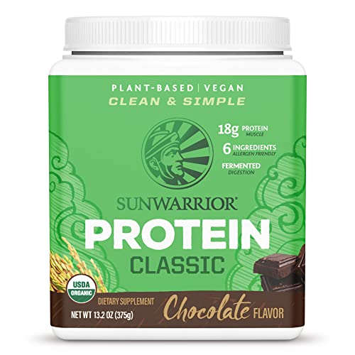 SUNWARRIOR Organic Classic Chocolate Protein, 375 GR