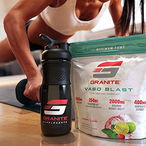 Granite® Vaso Blast Advanced 'Stim-Free' Pre-Workout | Supports Vasodialation, NO Conversion, & ACE Inhibition for Max Pump with Grapeseed Extract, Arginine Nitrite, & VasoDrive-AP® (Blood Orange)