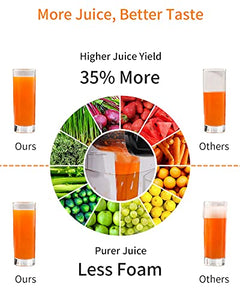 2021 Masticating Juicers for Leafy Greens Tomato Celery Carrot Wheatgrass, Cold Press Slow Juicer Machine Quiet Motor Easy Clean, Vegetable and Fruit Juice Extractor BPA-Free Dry Pulp Dishwasher Safe