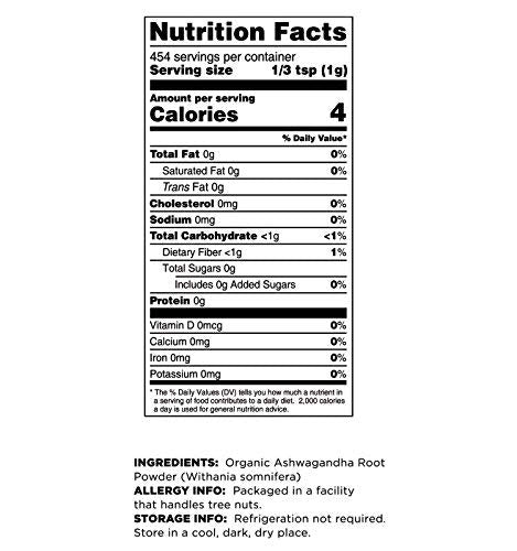 Terrasoul Superfoods Organic Ashwagandha Root Powder, 1 Lb - Stress Adaptogen | May Improve Sleep | Lab-Tested for Quality