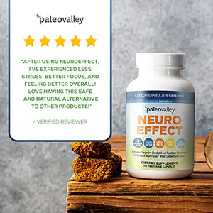 Paleovalley: NeuroEffect - Advanced Wellness and Immune Supplement - 112 Veggie Capsules - Natural Support for Focus, Memory, Stress Relief, and Energy - Flavorless - 8 Organic Mushroom Blend