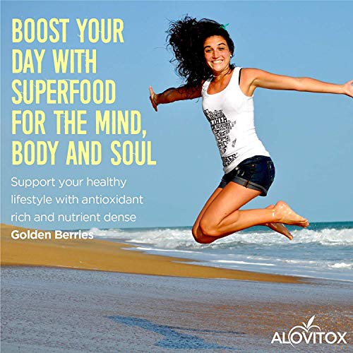 Alovitox Organic Sun Dried Golden Berries 16 Oz - Raw, Vegan, Gluten Free Super Snack High in Protein, Dietary Fiber, Vitamin A & C - Incan Gooseberries for Eating, Trail Mix, Smoothies and Salads
