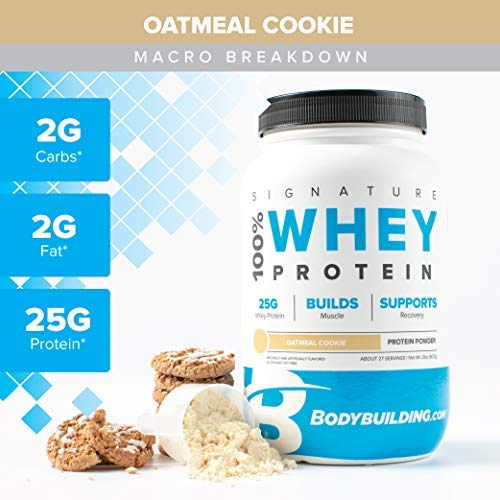 Bodybuilding Signature 100% Whey Protein Powder | 25g of Protein per Serving (Oatmeal Cookie, 2 Lbs)