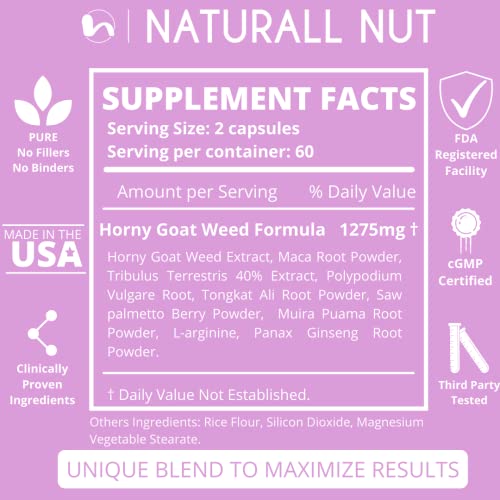 Women Libido - Promotes Increased Energy, Mood, Reduce Dryness, Herbal Complex for Women Health, PMS and Menopause Relief, 120 Vegan Capsules w/ Maca, Tribulus, Horny Goat Weed, Ginseng & Saw Palmetto