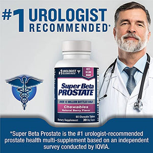Super Beta Prostate Chewables – Over 15 Million Sold – Urologist Recommended Prostate Supplement for Men -Reduce Bathroom Trips, Promote Sleep & Bladder Emptying, Beta Sitosterol (60 Chews, 1 Bottle)