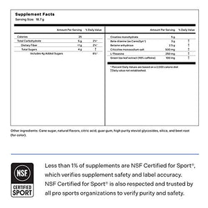 LADDER Sport Clean Pre-Workout Powder, Beta-Alanine Powder with 100mg Caffeine, Creatine, Theanine, No Artificial Sweeteners, NSF Certified for Sport (Tropical Fruit, 9.9 Ounce, 15 On The Go Packets)