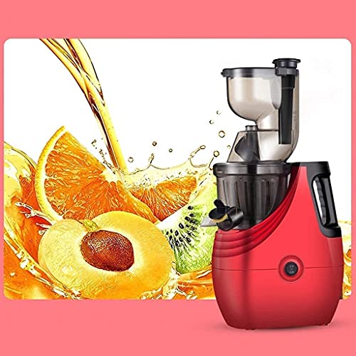 WXLBHD Juicer Vertical Slow Masticating Juice Extractor Compact Design with Automatic Pulp Ejection, Slag Juice Separation Large-caliber Fruit and Vegetable Juicer,150-Watt, Red