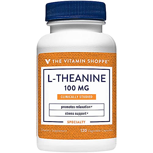 The Vitamin Shoppe LTheanine 100MG, Clinically Studied Ingredient, Supports Relaxation Stress (120 Capsules)