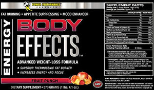 Power Performance Products, Body Effects, Pre Workout Supplement - 570 Grams (Fruit Punch)