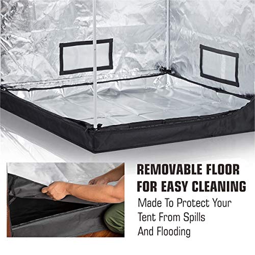 TopoLite Full Range Multiple Sized 48"x48"x80" Indoor Grow Tent Room 600D Mylar Hydroponic Growing Plant w/Plastic Corner (48"x48"x80")