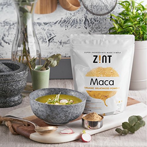 Zint Organic Maca Powder: Gelatinized, Non GMO, Yellow Maca Root - Adaptogen Superfood (16 Ounce)