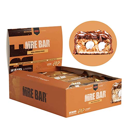 Redcon1 - MRE Bar - Meal Replacement Bar - Smores (1 Box / 12 Bars), Real Whole Food Sources, Protein Bar