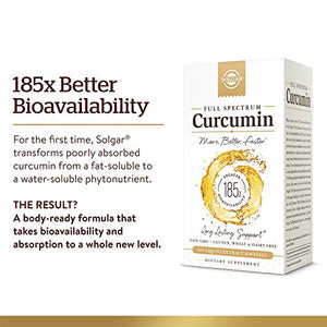 Solgar Full Spectrum Curcumin Liquid Extract, 105 Softgels - Faster Absorption - Brain, Joint & Immune Health - Long Lasting Support - Non GMO, Gluten Free, Dairy Free - 105 Servings