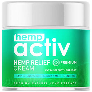 HEMPACTIV Hemp Pain Relief Cream | Hemp + MSM + Arnica + Menthol | Relieve Muscle, Joint & Arthritis Pain | Effective Hemp Pain Cream | 2oz