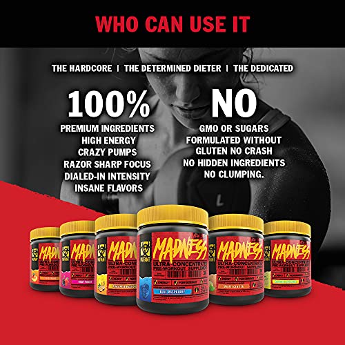 Mutant Madness – Redefines The Pre-Workout Experience and Takes it to a Whole New Extreme Level – Engineered Exclusively for High Intensity Workouts – 225 g – Sweet Iced Tea