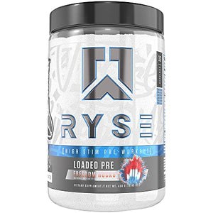 Ryse Up Supplements Core Series Loaded Pre-Workout Powder | Fuel Your Greatness, Pump, Energy Strength | Freedom Rocks, 438 Gram (Pack of 1)