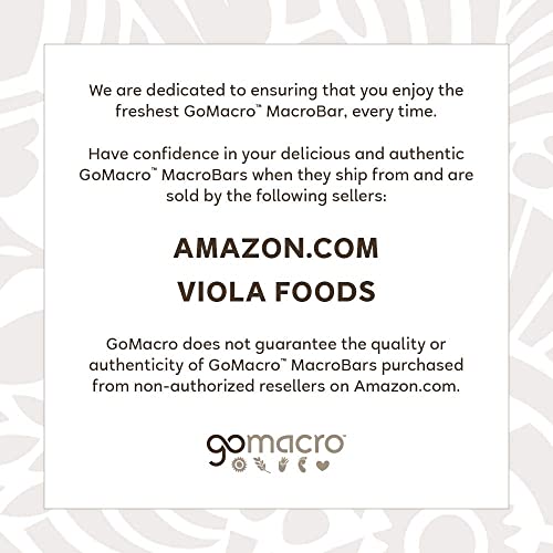 GoMacro MacroBar Organic Vegan Protein Bars - Sunflower Butter + Chocolate (2.3 Ounce Bars, 12 Count)