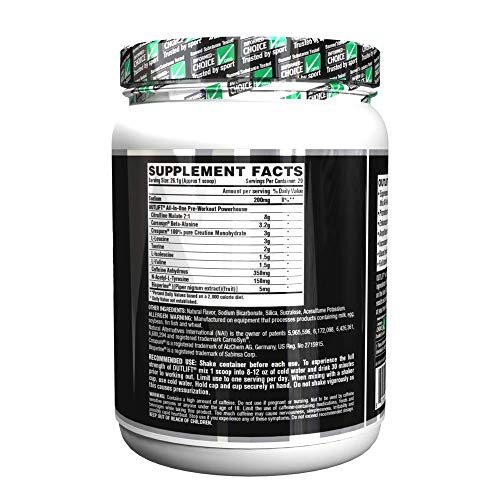 Nutrex Research Outlift | Clinically Dosed Pre-Workout Powerhouse, Citrulline, BCAA, Creatine, Beta-Alanine, Taurine, Banned Substance Free | Blackberry Lemonade | 506 Gram - 17.8 oz