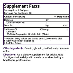 Bronson CLA 3000 Extra High Potency Supports Healthy Weight Management Lean Muscle Mass Non-Stimulating Conjugated Linoleic Acid 120 Softgels