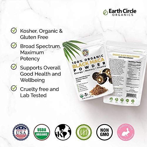 Ultra-Pure Organic Black Maca Root Powder | Natural Superfood | Essential Vitamins, Minerals & Fatty Acids for Improved Energy | Enhanced Performance & Immune System Support 8oz - 3 Pack