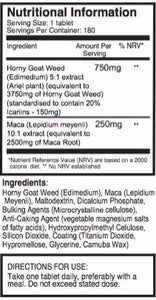10X Horny Goat Weed Extract (3750mg) Maca Extract (2500mg) x 720 Tablets - (4 Bottles of 180 Tablets) with 5mg Black Pepper Extract for 300% Increased Absorption: SKU: HGWMx4