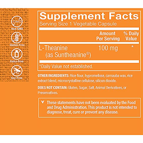 The Vitamin Shoppe LTheanine 100MG, Clinically Studied Ingredient, Supports Relaxation Stress (120 Capsules)