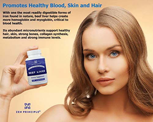 Ultra-Pure Desiccated Beef Liver, Grass-Fed, Pasture-Raised Cows. No Hormones or GMO. Natural Energy and Workout Boost from Iron, Amino Acids, Protein and Vitamins. 120 Capsules 750 Mg.