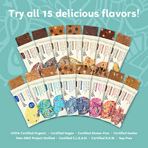 GoMacro MacroBar Organic Vegan Protein Bars - Coconut + Almond Butter + Chocolate Chips (2.3 Ounce Bars, 12 Count)