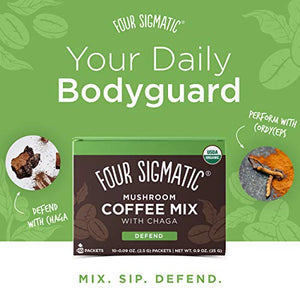 Four Sigmatic Organic Instant Mushroom Coffee with Cordyceps and Chaga, Support Energy & Athletic Performance, Keto & Portable, Red, 10 Count, 0.875 Oz