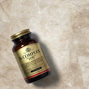 Solgar B-Complex "100", 250 Vegetable Capsules - Heart Health - Nervous System Support - Supports Energy Metabolism - Non-GMO, Vegan, Gluten Free, Dairy Free, Kosher, Halal - 250 Servings