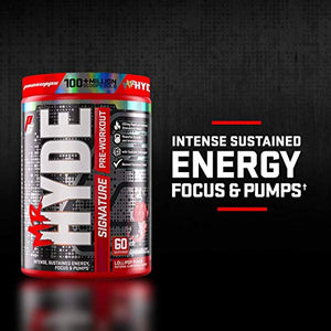 ProSupps Mr. Hyde Signature Series Pre-Workout Energy Drink – Intense Sustained Energy, Focus & Pumps with Beta Alanine, Creatine, Nitrosigine & TeaCrine (60 Servings Lollipop Punch)