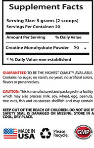 Best Creatine Powder - Creatine Powder 100mg - Creatine Powder to Boost Performance and Muscle Mass (1 Bottle)