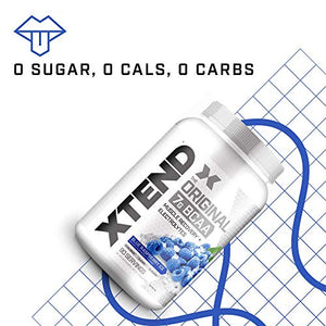 XTEND Original BCAA Powder Blue Raspberry Ice | Sugar Free Post Workout Muscle Recovery Drink with Amino Acids | 7g BCAAs for Men & Women | 90 Servings