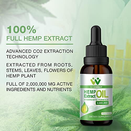 3 Pack Organic Hemp Extract - 2,000,000MG Hemp Oil for Pain Relief and Inflammation - Natural Hemp Oil Drops Extra Strength - Anxiety & Stress Relief - Cbdfx CBS CDB Oil Drop Tincture - Zero CBD Oil