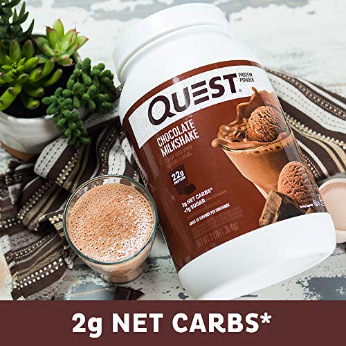 Quest Nutrition Chocolate Milkshake Protein Powder, High Protein, Low Carb, Gluten Free, Soy Free, 48 Ounce (Pack of 1)