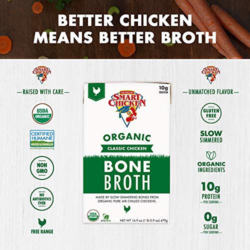 Smart Chicken Organic Chicken Broth (Classic, 16.9 Ounce (Pack of 6))