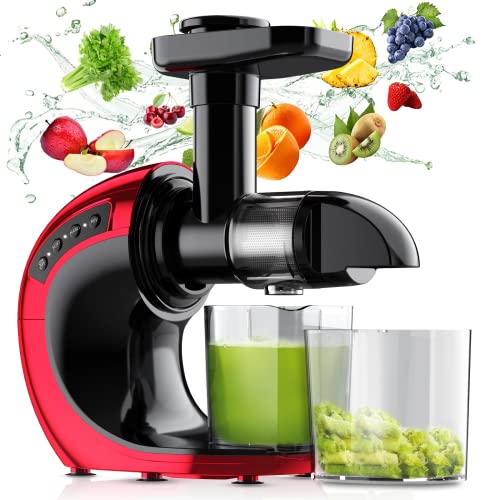 Slow Juicer Machines, FRESKO Masticating Juicer Extractor, Cold Press Juicer with 2-Speed Modes,Reverse Function & Quiet Motor for Vegetables And Fruits,BPA-Free Easy to Clean