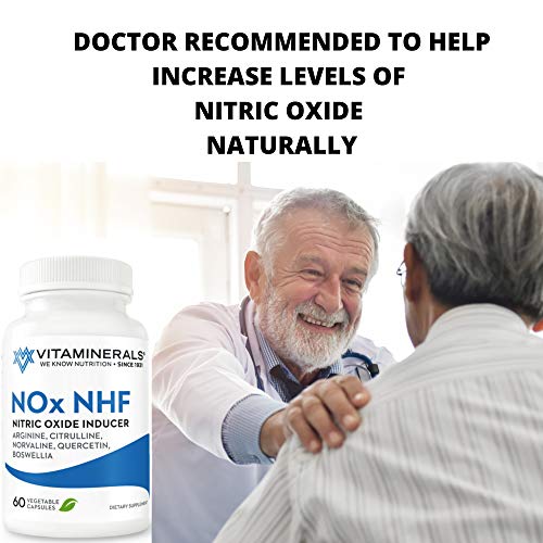 VITAMINERALS 122 NOx NHF Nitric Oxide Support + Quercetin, Enzymes and more, 60 Veggie caps